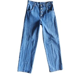 Vtg 80s 90s Be Bop High Rise Button Fly Jeans 100% Cotton USA Made Sz 9 (30×32)